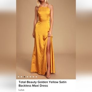 Silk Large,GoldenYellow,Lulus, backless Maxi dress,